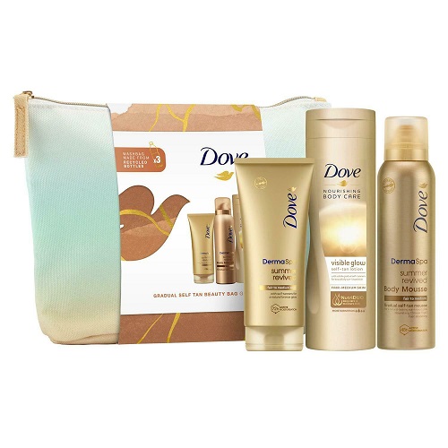 Dove Gradual Self-Tan Beauty Bag Derma Spa 3pcs Gift Set For Her with Beauty Bag