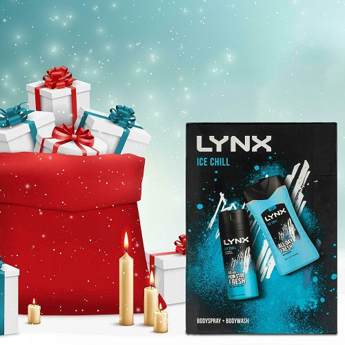 Lynx Ice Chill Duo Gift Set For Him, Body Spray 150ml & Body Wash 225ml