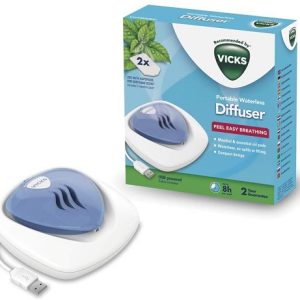 Vicks Portable Breath Easy Waterless Diffuser - USB Powered - Includes 2 pads