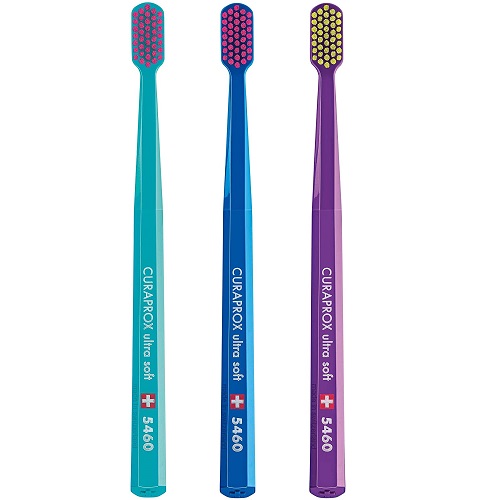 Curaprox CS 5460 Manual Toothbrush 3 Pack - Ultra Soft Toothbrushes For Adults 5460 Super Soft CUREN Bristles