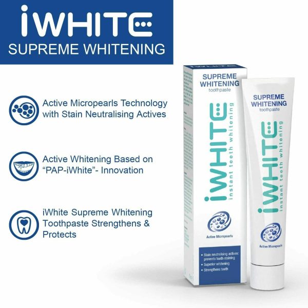 iWhite Supreme Whitening Toothpaste - Active Teeth Whitening 75 G